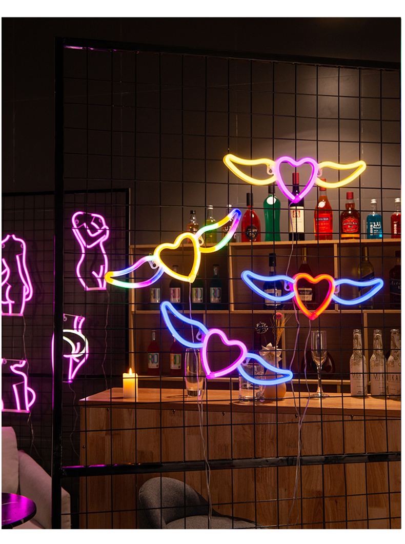 led霓虹灯ins网红创意挂墙酒吧派对氛围电竞房间装饰卧室布置灯饰暖色