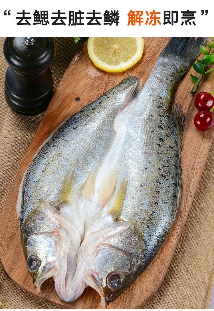 鲈鱼新鲜开背海鲈鱼深海海捕去鳃去内脏速冻海鲜普米