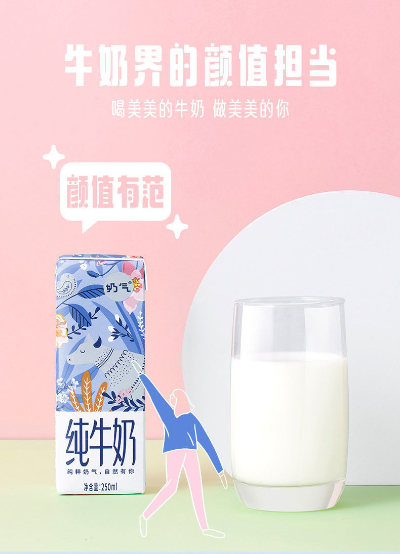 橙伯乐 华山牧奶气铁锌钙/纯牛奶250ml*12盒 纯牛奶250ml*12盒 新货