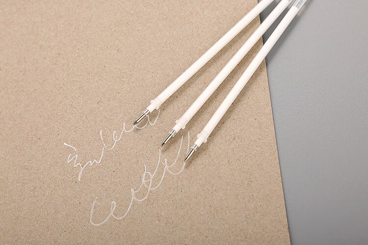 尚石纪白色笔芯黑底写白字0710黑卡纸用高光绘画硬笔书法中性水笔芯