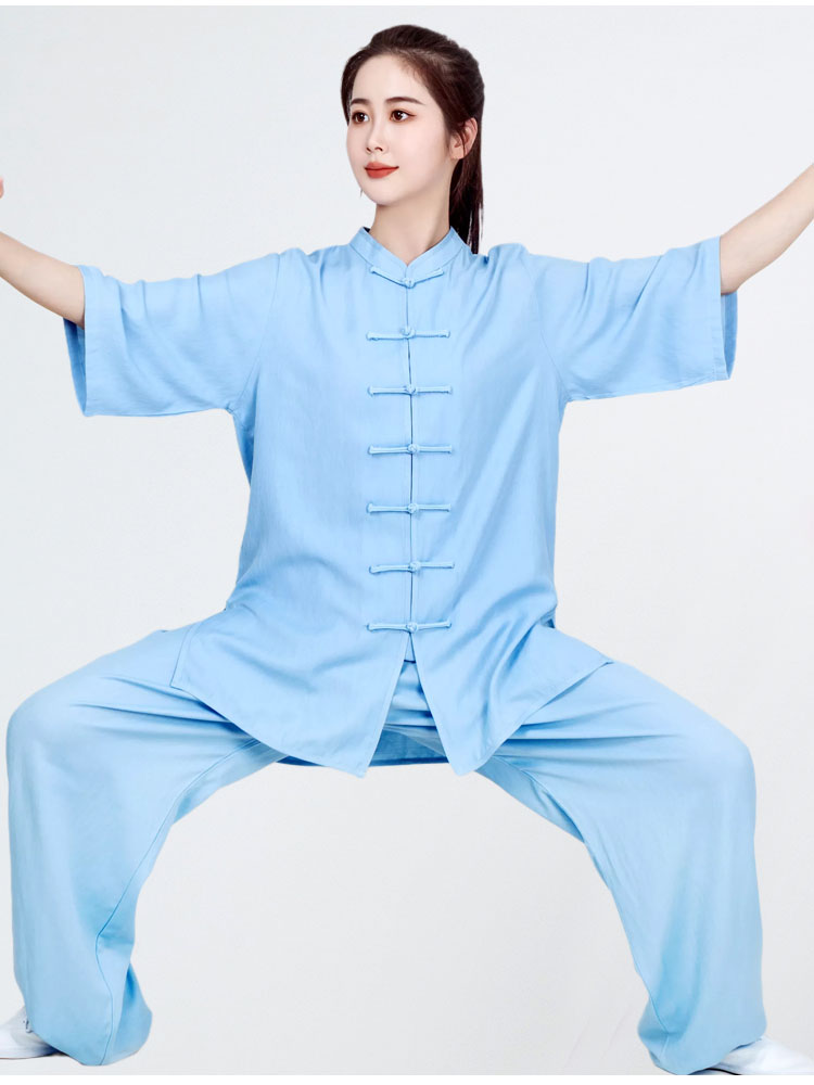 京选好货亚麻太极服女夏季气功服陈英2022新款夏季亚麻太极拳棉绸女装