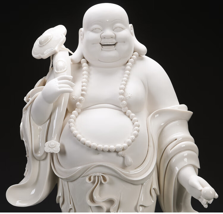 珠筠 元宝弥勒陶瓷摆件 陶瓷弥勒佛大肚佛笑佛佛像摆件家用供奉客厅