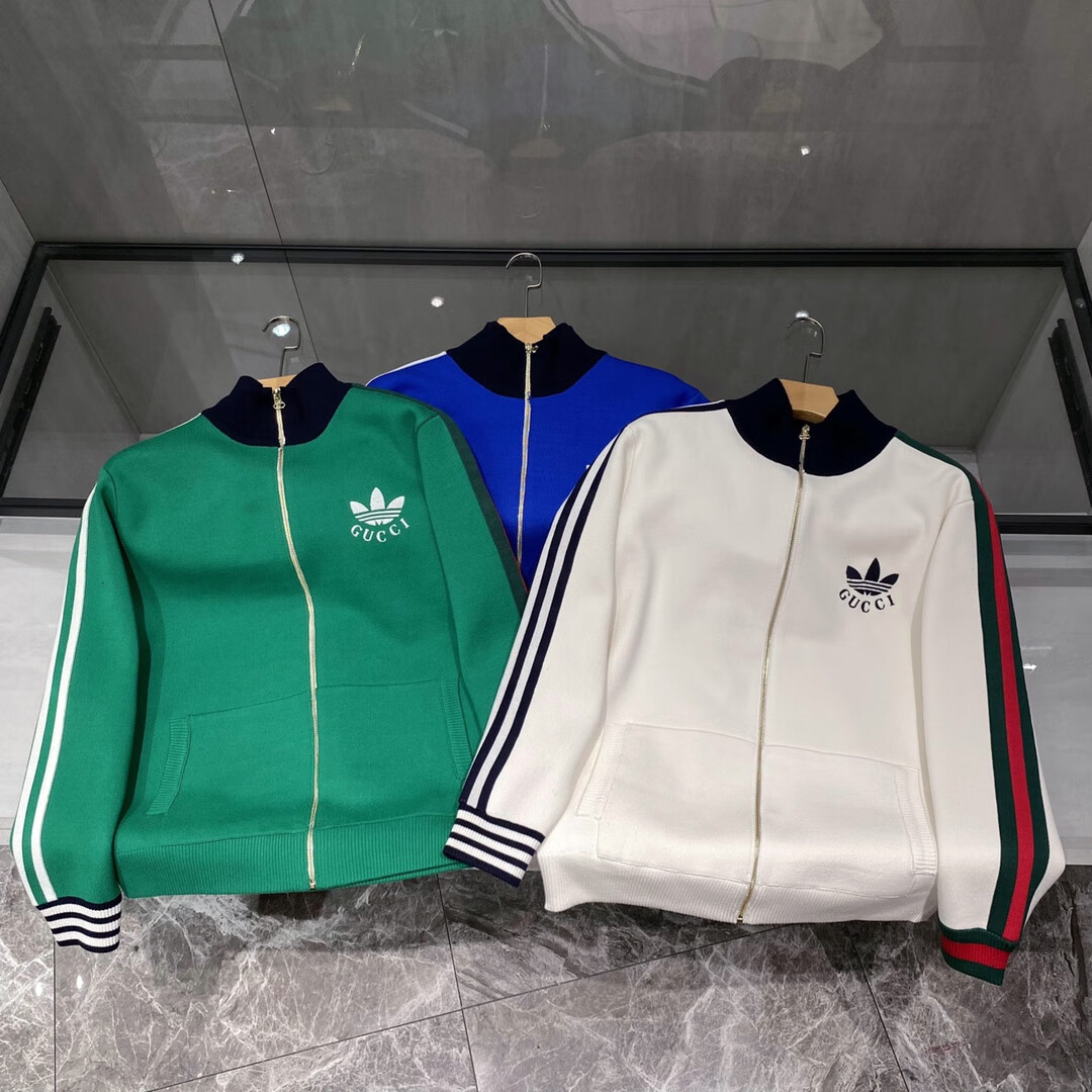 古驰(gucci)三叶草秋冬新款棒球服上衣男女夹克情侣休闲夹克外套 白 m