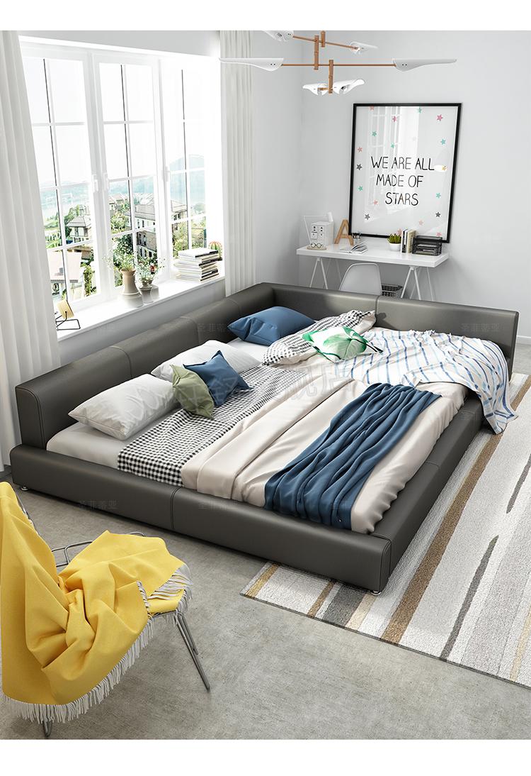 4米现代简约主卧二胎家庭床 双扶手1.5 1.5组合床 其他 框架结构