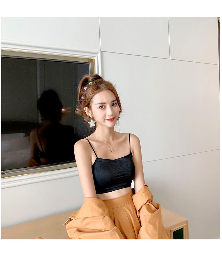 少女文胸初中生中学生内衣美背裹胸吊带小背心韩版中学生打底内衣女薄