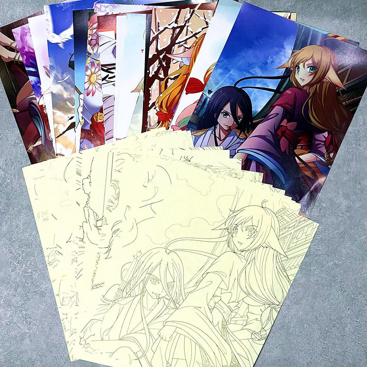 狐妖xiao红娘周边同款描画本动漫手绘本临摹涂色本刀剑神域豪手绘22张