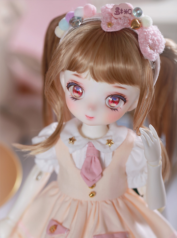 bjd6分 tiny 提尼sd树脂甜美二次元娃娃人偶套装现货套餐宓蝶 (开眼头