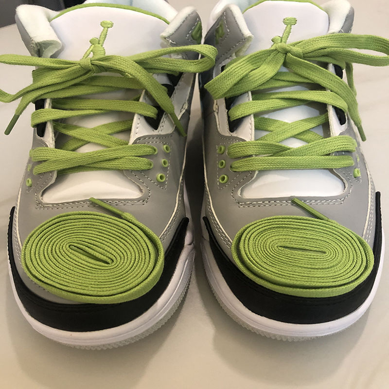 适配耐克aj3叶绿素鞋带扁宽女男原装抹茶荧光绿aj1mid绿色鞋带叶绿素