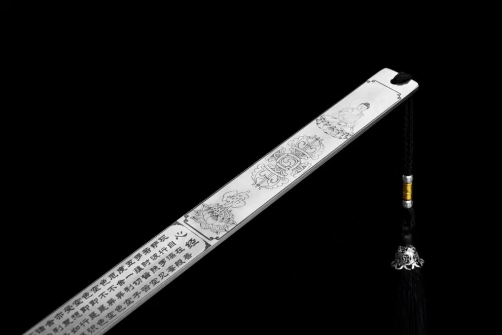 曲迹【人气高端】泉字尺子加厚钢尺金属戒尺不锈钢棍尺车载防身影视