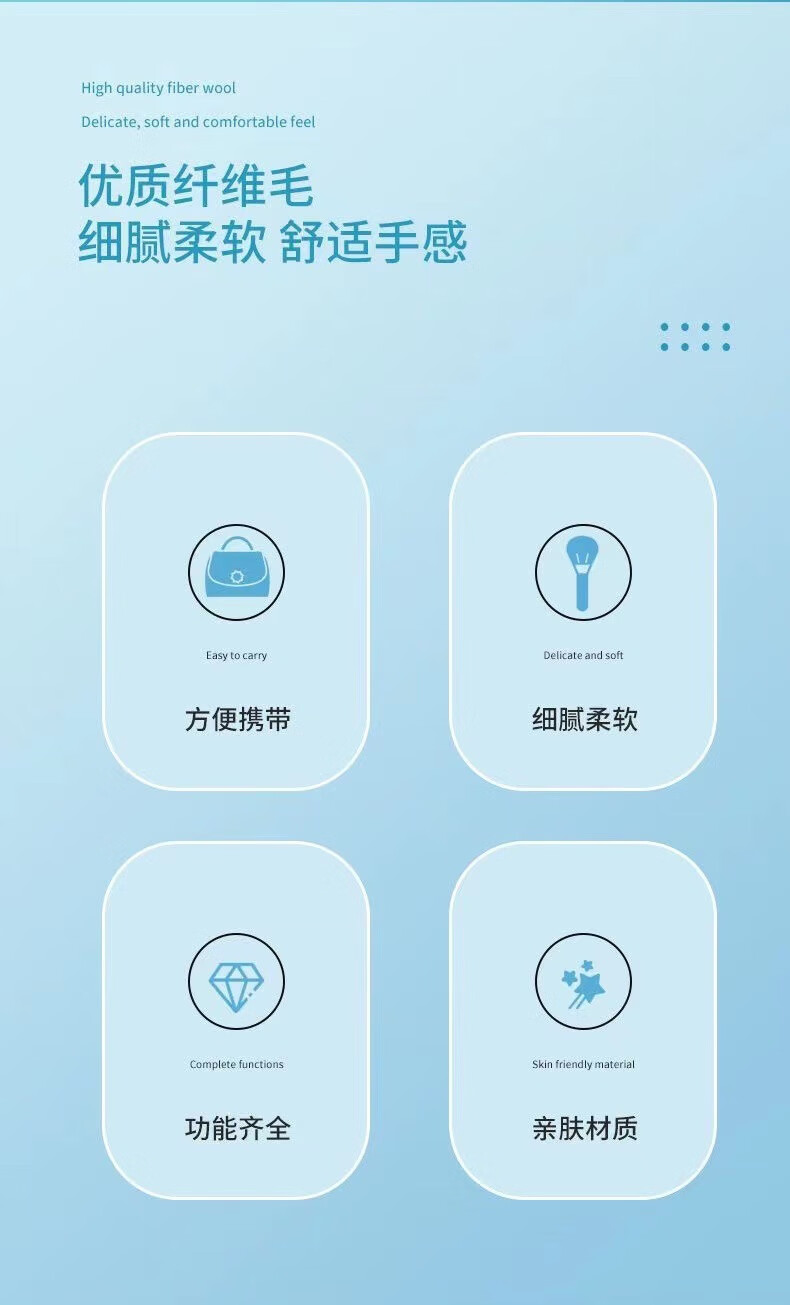 五支装镜盒化妆刷套盒带镜子多功能散粉刷腮红粉底眼影刷 豆沙色