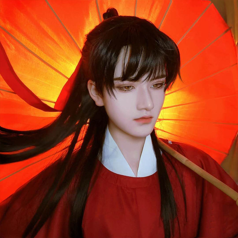 假发虎口抓夹马尾直发女爪夹式汉服发包男士古风假发发髻cos影视古装