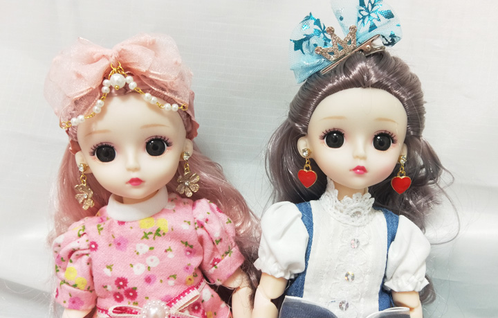 【旗舰京品】芭比娃娃6分bjd娃娃时尚耳钉17cm芭芘娃娃仿珍珠流苏耳环