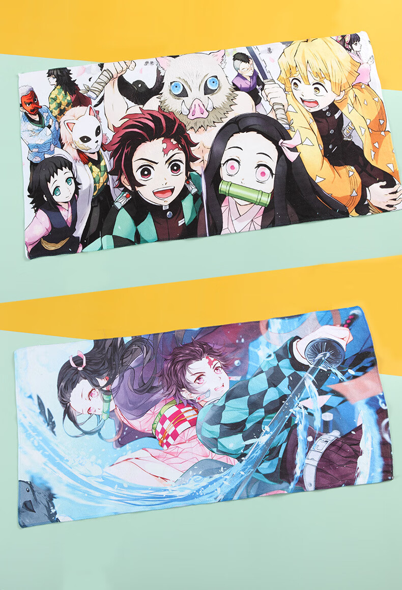 动漫毛巾 鬼灭之刃全彩吸水毛巾富冈义勇伊之助动漫周边 炭治郎 80x40