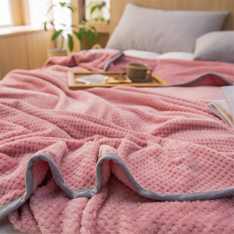伊人风采家纺 珊瑚绒毛毯加厚 贝贝绒保暖包边毛毯被秋冬季毯子单人