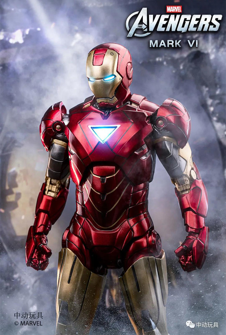 钢铁侠mk85合金手办 漫威手办发光版mk6马克4关节可动7寸漫威人偶2
