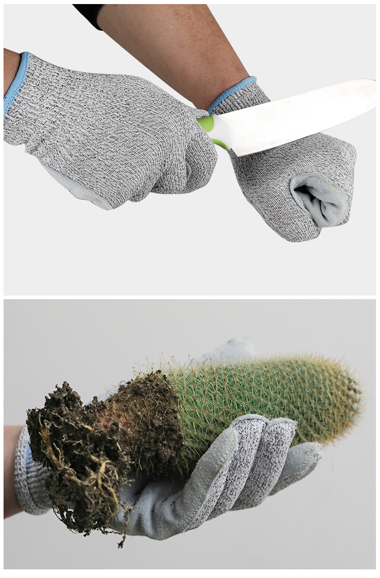 月季防刺手套防扎杀鱼园艺摘板栗花椒耐磨防滑仙人掌玫瑰月季牛皮隆鼎