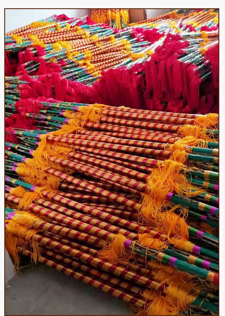 打花棍广场舞打钱杆连响花棍莲湘舞霸王鞭金钱棒铜钱杆莲厢运动 红黄