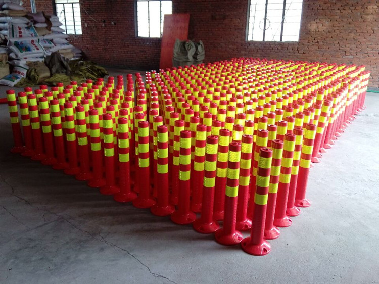 人行隔离柱 75cm塑料警示柱pu弹力柱隔离桩护栏交通设施路障锥反 68cm