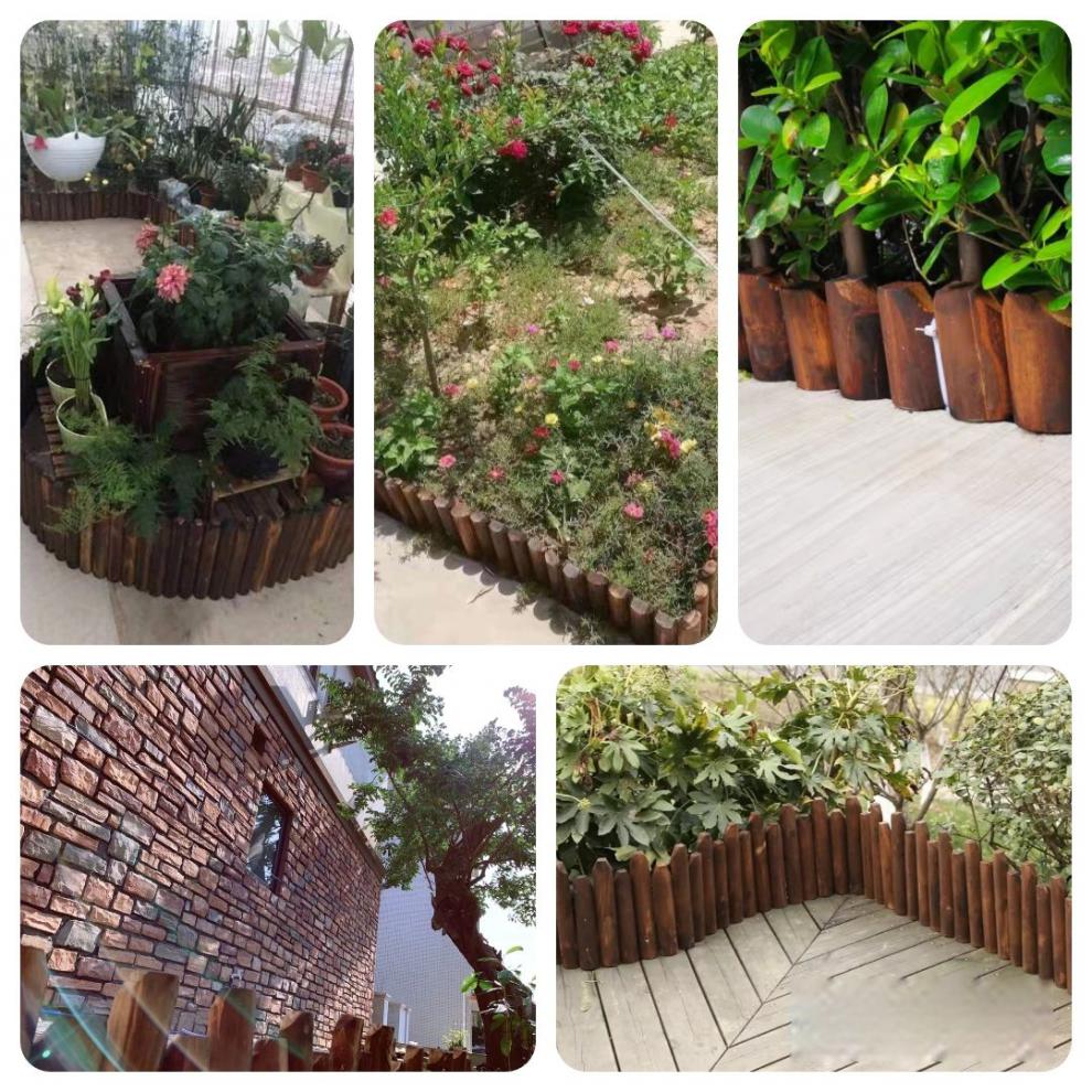 插土式草坪围栏庭院装饰家用菜地隔断户外插地小篱笆木桩护栏劲诚平底