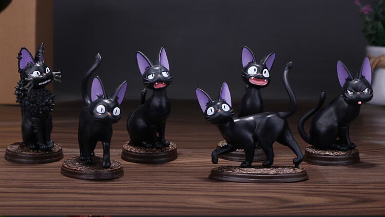 动漫周边宫崎骏魔女宅急便黑猫吉吉盲盒摆件可爱猫咪公仔动漫车饰生日