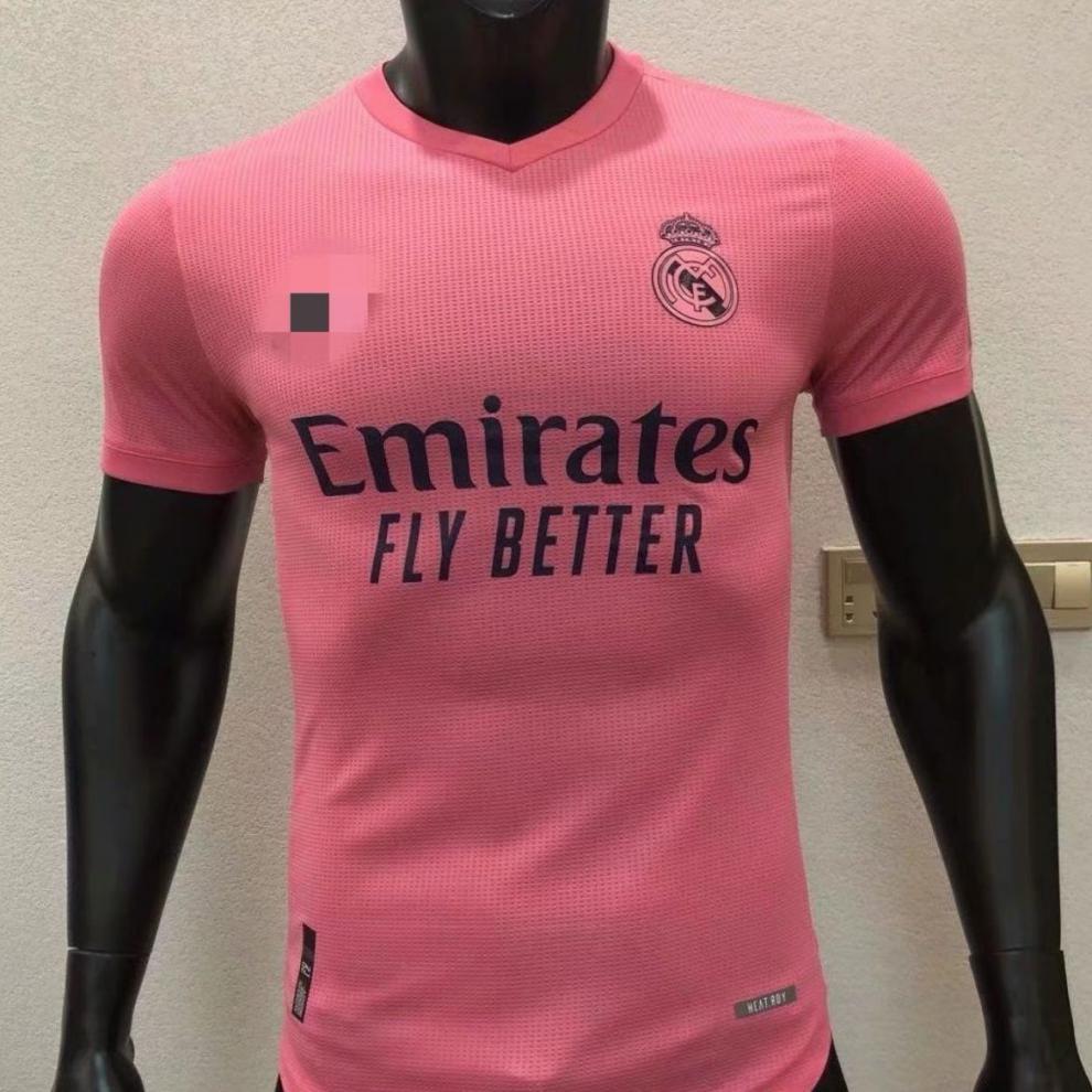2021皇马客场球员版 粉色皇马球衣 c罗球衣 本泽马拉莫斯 印欧冠三章