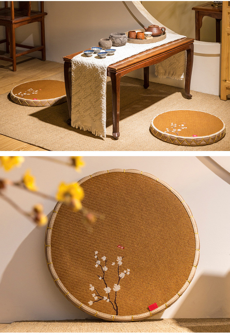 藤草编垫打坐禅修垫茶室日式蒲团地上榻榻米坐垫跪拜圆垫定做j2禅垫