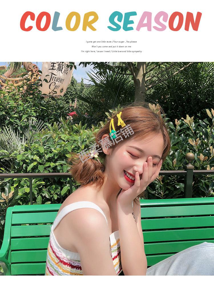 韩国彩色泫雅风发夹女刘海夹发卡可爱少女边夹小网红夹子头饰日系1