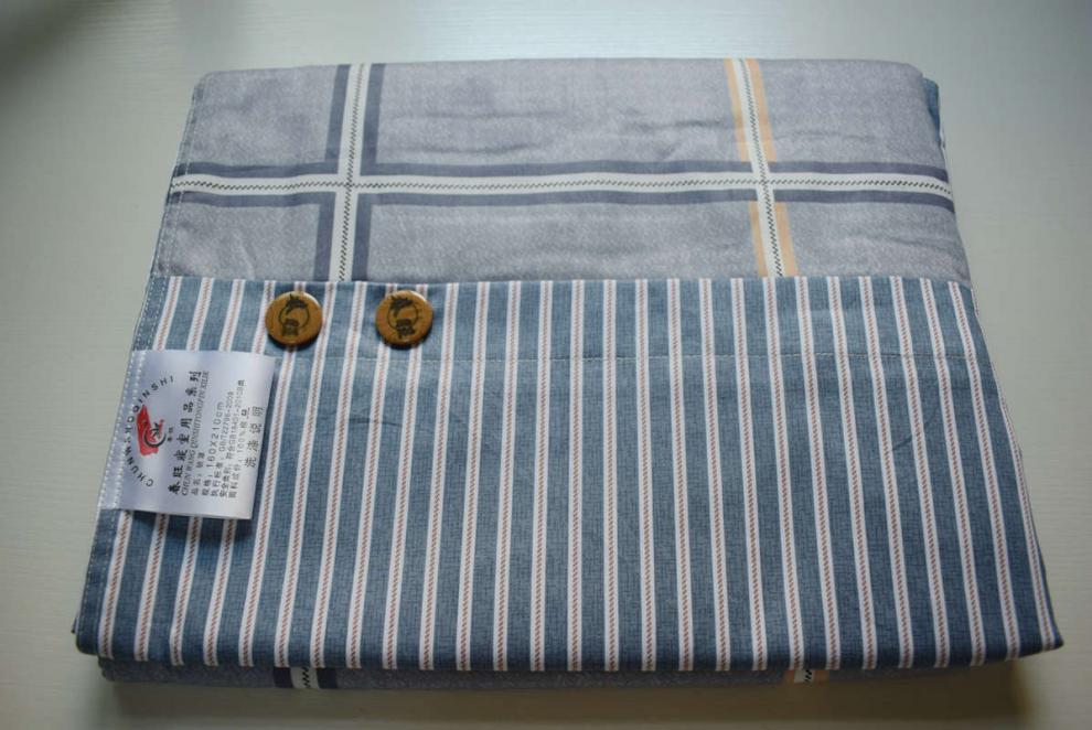 春旺被罩多款160210单人被罩精梳棉斜纹被罩被套浅黄色160x210cm