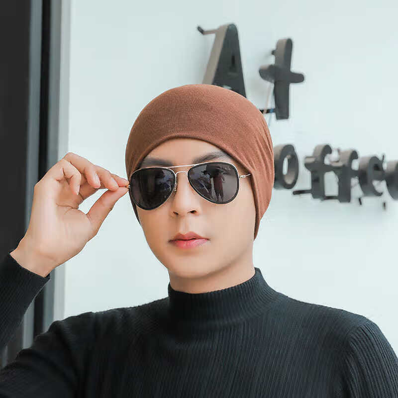 芭雅莲睡帽男夏薄款男士帽子无檐春秋冬天头巾帽子睡帽男韩版潮套头帽