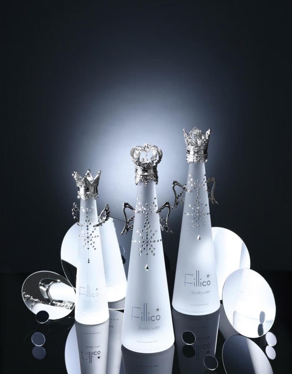 fillico日本神户矿泉水720ml瓶多规格珠宝水晶菲高丽皇冠翅膀款高端