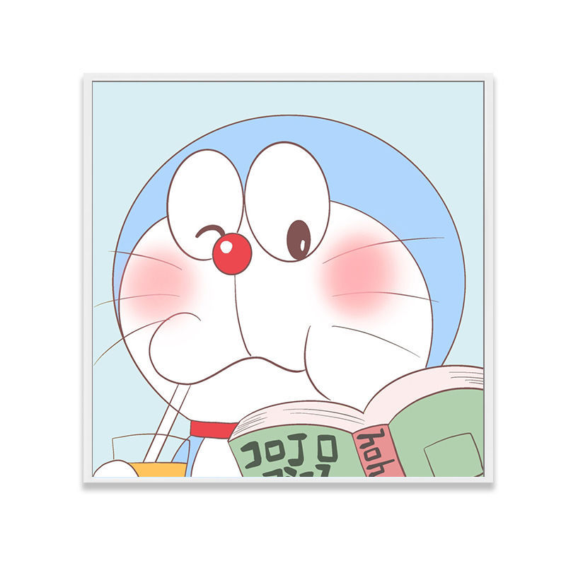 哆啦a梦儿童房装饰画床头画叮当猫挂画卡通女孩男孩卧室有框壁画3款