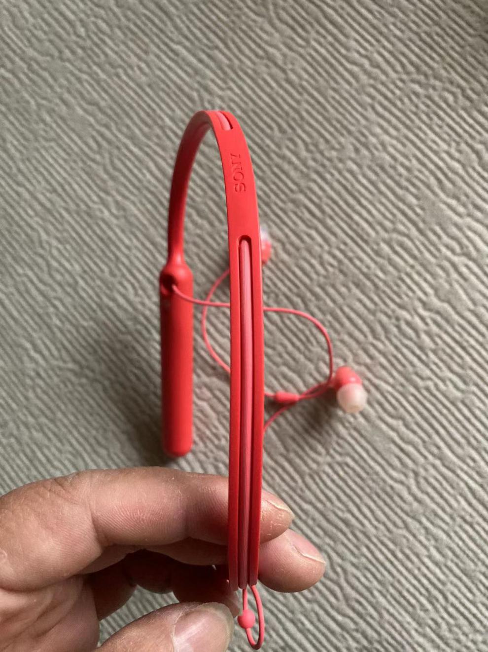 准新sony索尼wic400挂脖颈挂式运动跑步入耳式无线重低音蓝牙耳机红色