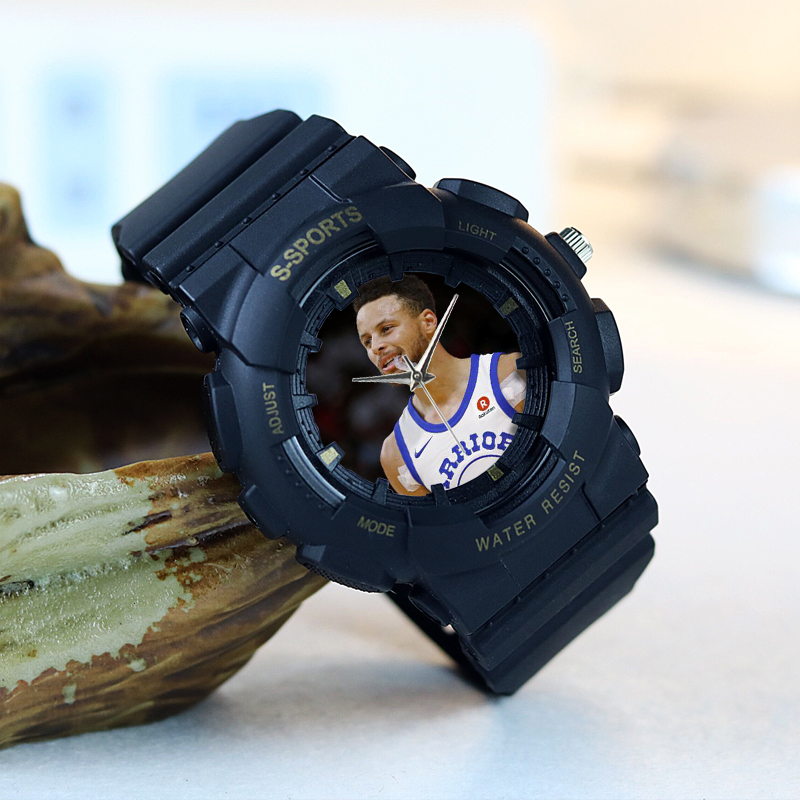 腾讯体育旗舰店同款nba篮球运动手表男学生球星联名非防水石英表5