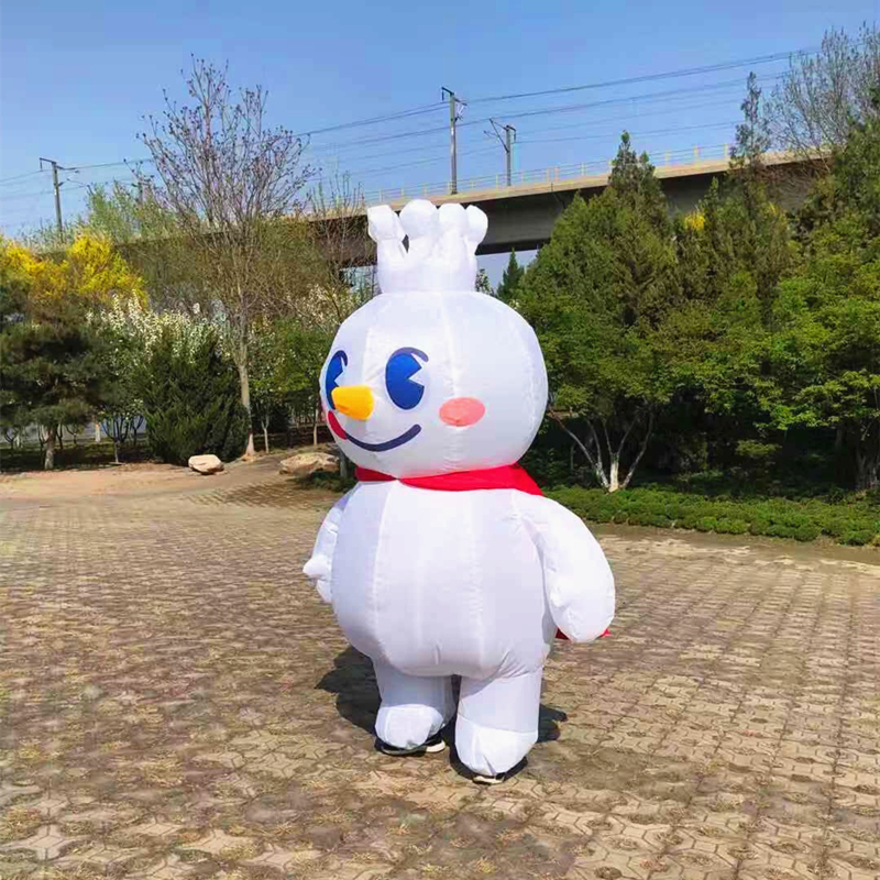 蜜雪冰城玩偶 充气行走雪王人偶 蜜雪冰城吉祥物模型 开业广告宣传