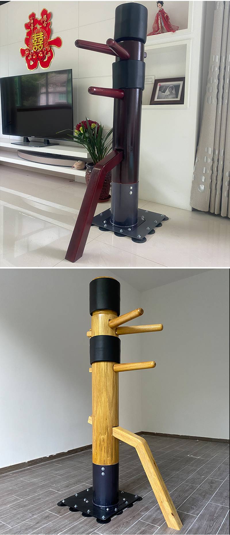 咏春拳木人桩家用木人桩简易叶问立式练功练武吸盘训练散打不倒翁家用