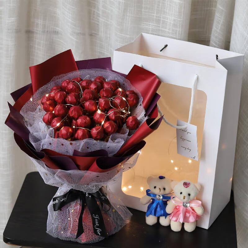 网红糖果真知棒棒糖花束 礼盒装生日甜蜜礼物礼品送男女闺蜜创意 真知