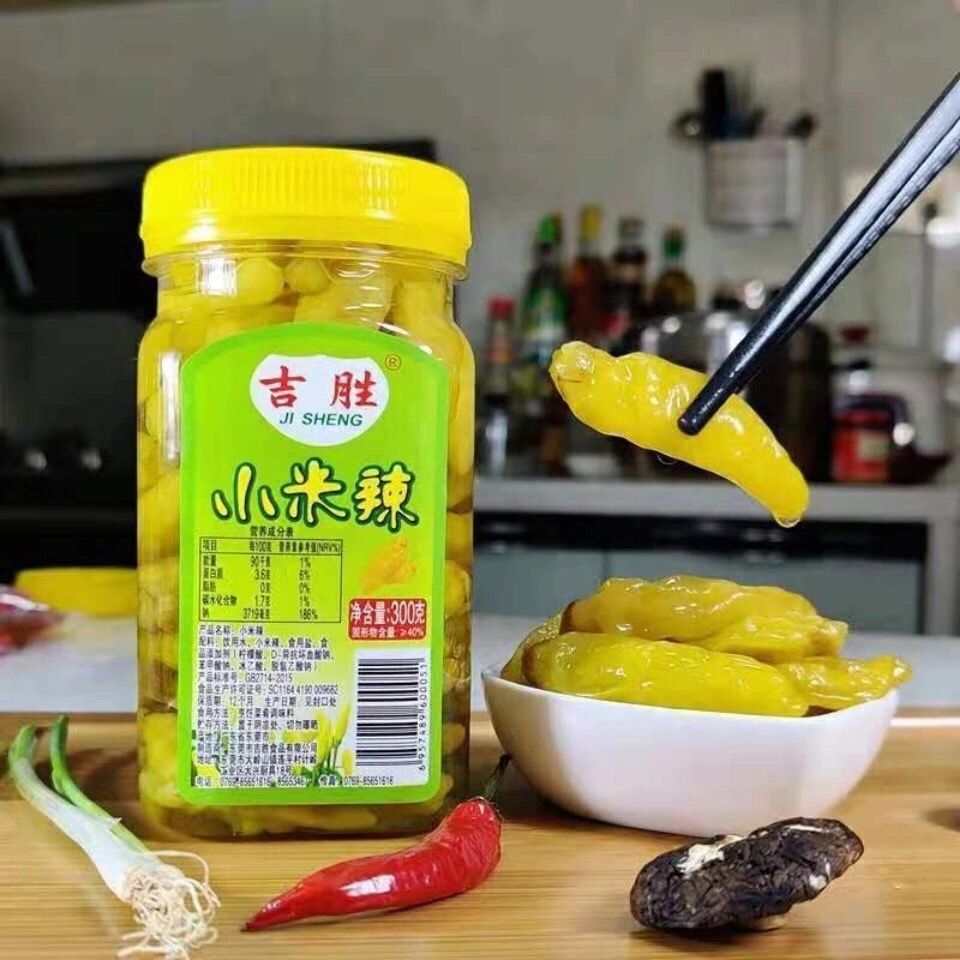 好物】小米辣300g泡椒脆爽小米椒野山椒泡凤爪泡辣椒 3瓶【图片 价格