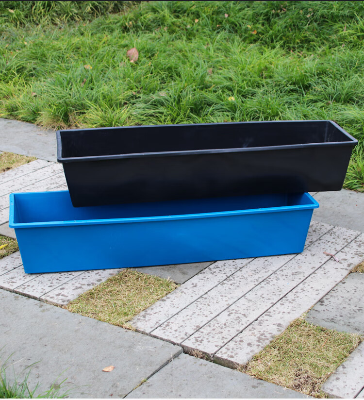 喂养猪羊牛马槽子设备食槽塑料加厚熟胶牛筋饮水料槽大猪 饲料盆1个