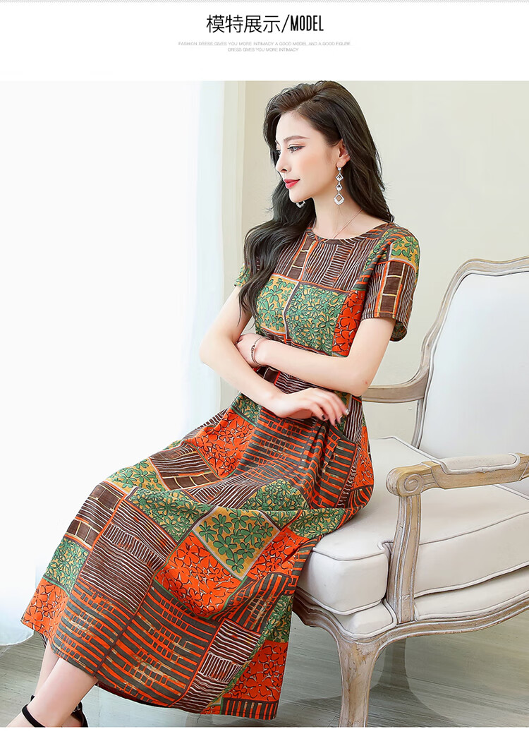 麻料直身群 中老年棉麻直筒连衣裙2022年文艺棉麻连衣裙夏天薄款中年