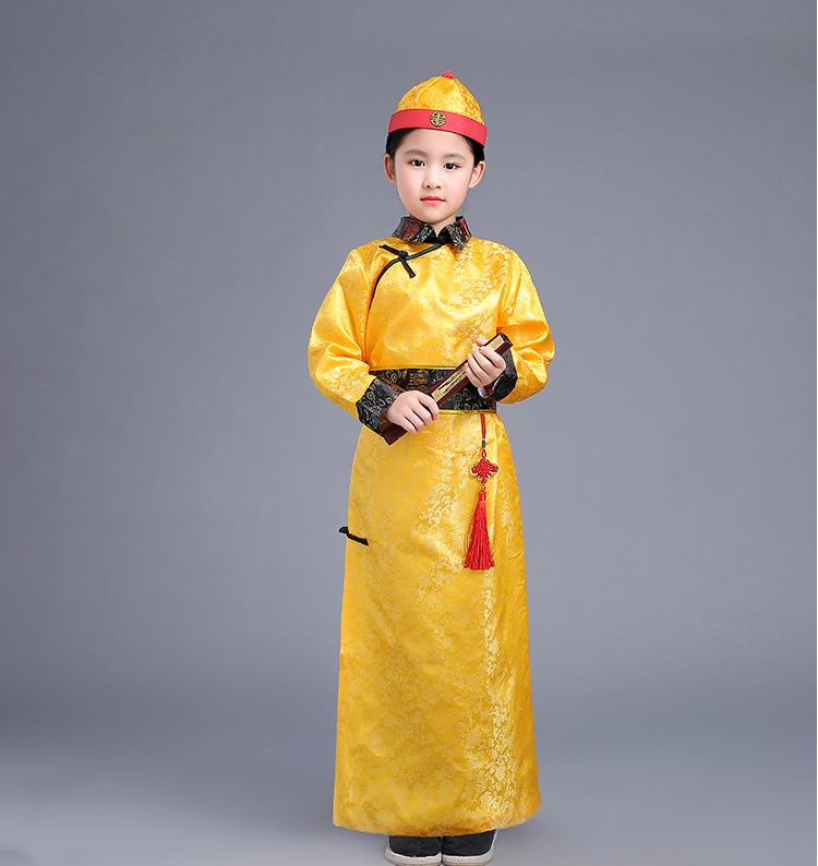 儿童古装男童清朝太子小皇帝满族少爷阿哥贝勒爷男孩古代演出服装