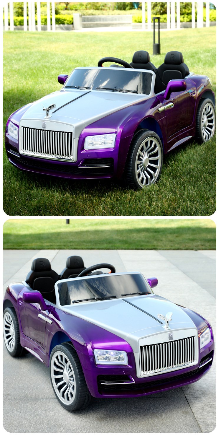 劳斯莱斯儿童玩具车可坐人高端双拼色男女宝宝遥控玩具车可坐人四轮车