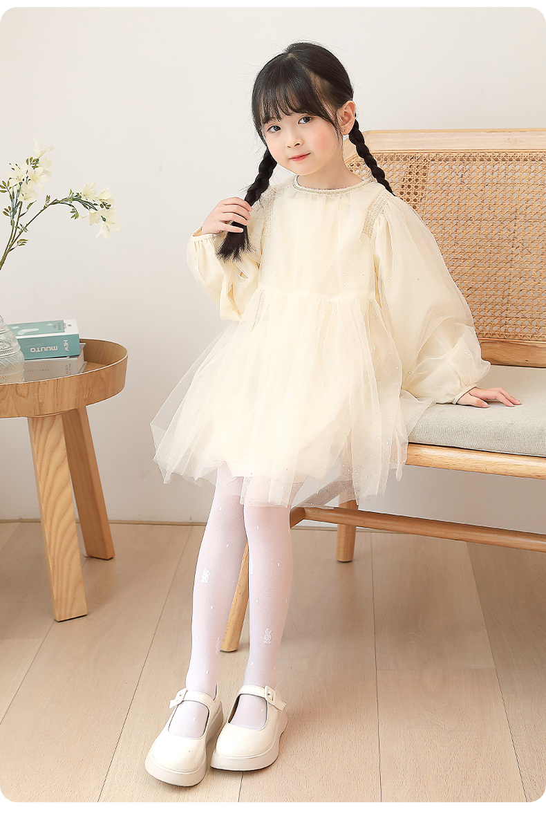 小女孩连裤袜春夏薄款舞蹈裤女童丝袜薄款肉色玻璃水晶防蚊薄宝宝打底