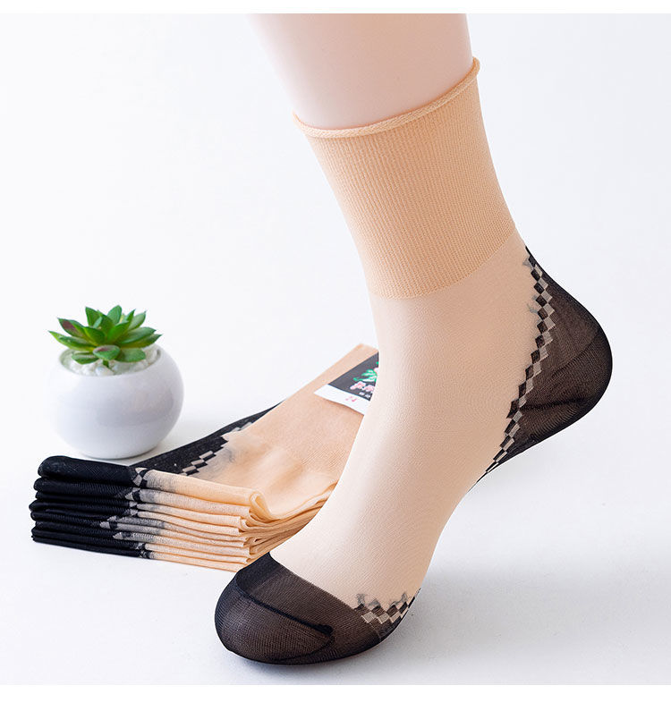 【官方旗舰】牡丹牌锦纶丝袜子女老太太松口老式丝光袜老款夏季有跟防