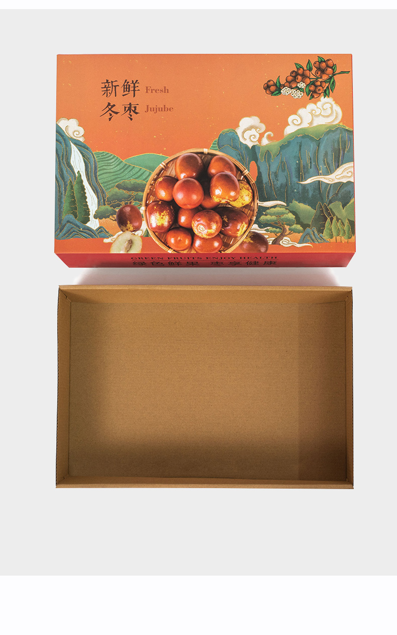 冬枣包装盒空盒大荔冬枣包装盒礼品盒水果礼盒空盒子5斤创意鲜枣纸箱