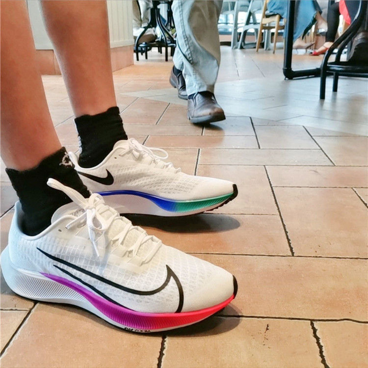 37代飞马登月zoom轻盈减震运动鞋男白彩虹鸳鸯篮球鞋ins超 a-33白色