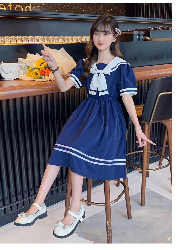 奥戈丝女童连衣裙夏季9到12岁女孩子夏天穿的裙子儿童学院风小学生9