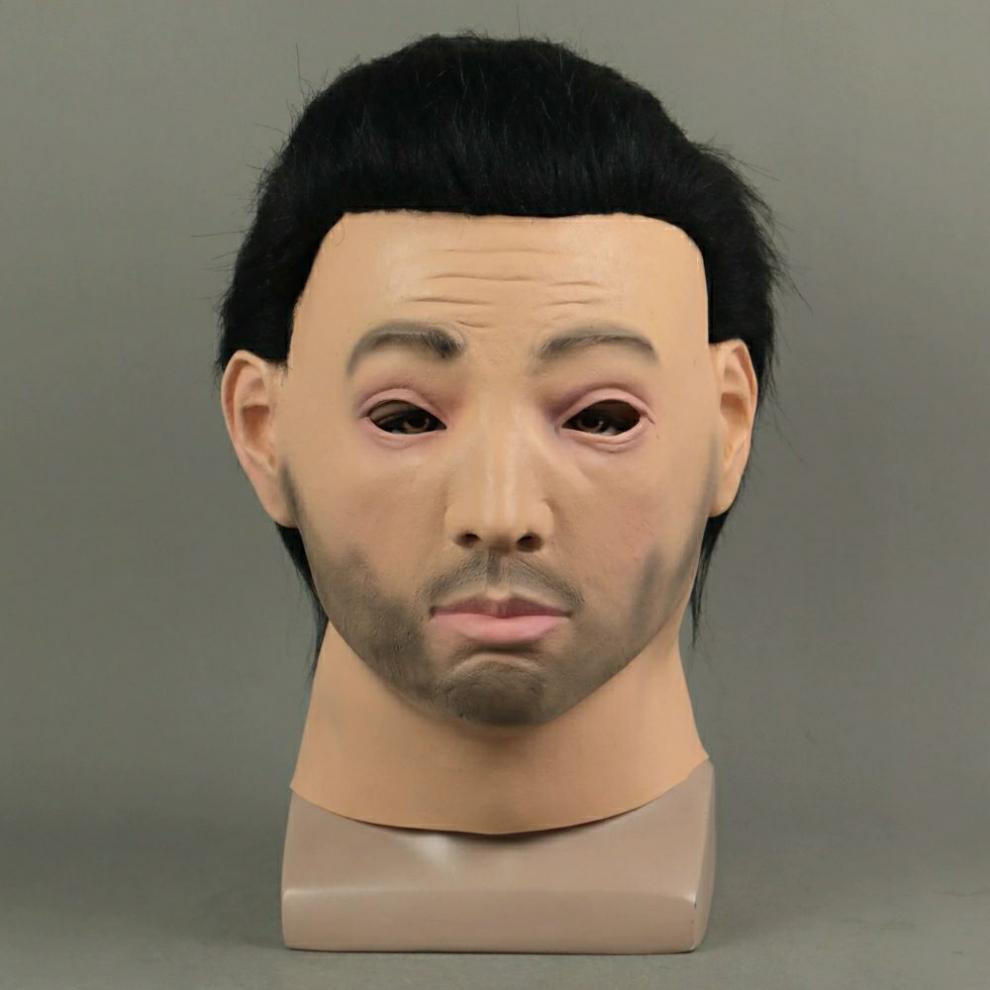 仿真真人面具头套男全脸光头头套男女万圣节表演装扮搞笑舞会道具抖音