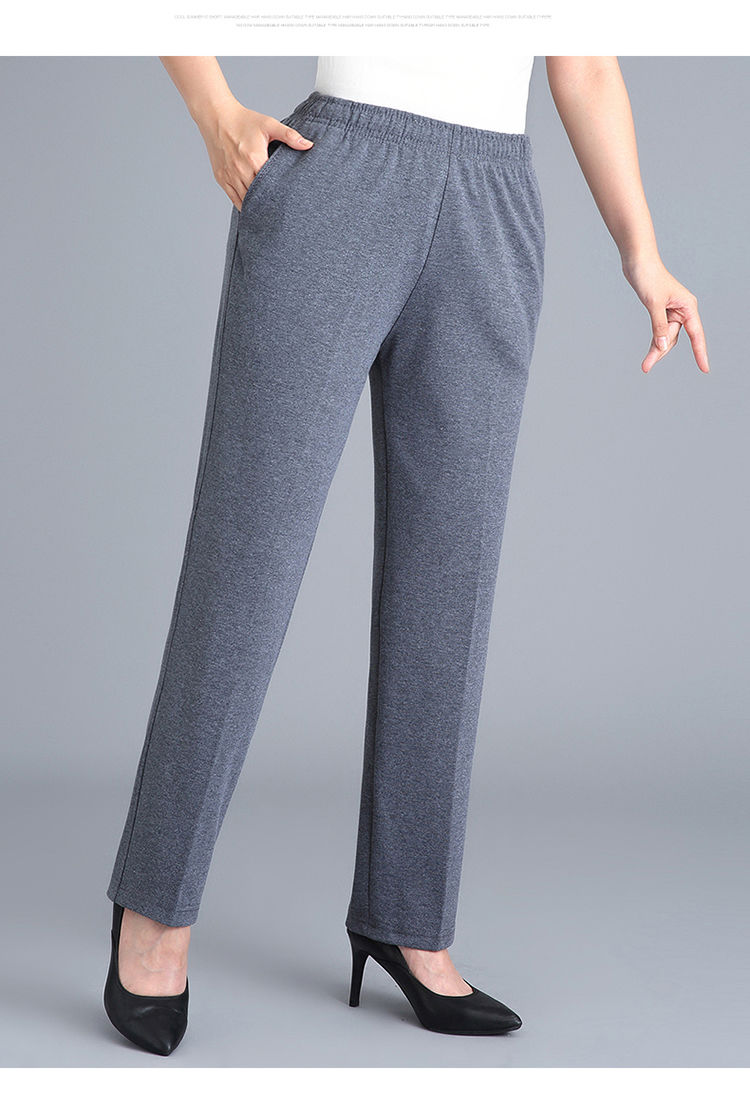 春秋季中老年人运动裤女棉休闲直筒裤大号码卫裤松紧腰妈妈长裤子x