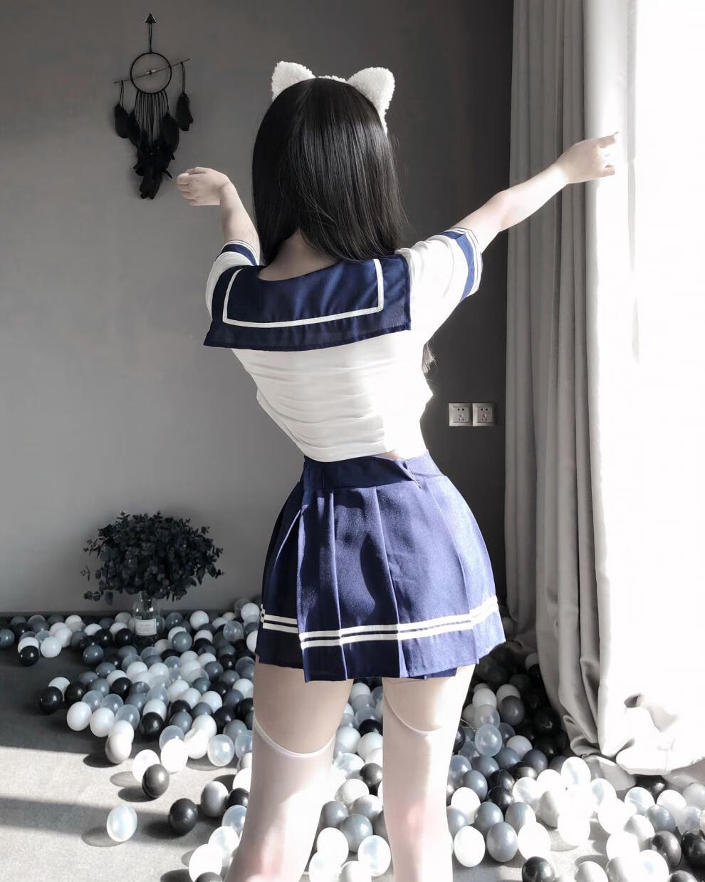 爱如如 情趣飘纱校园内衣性感情趣套装清纯学姐装jk水手制服服保密