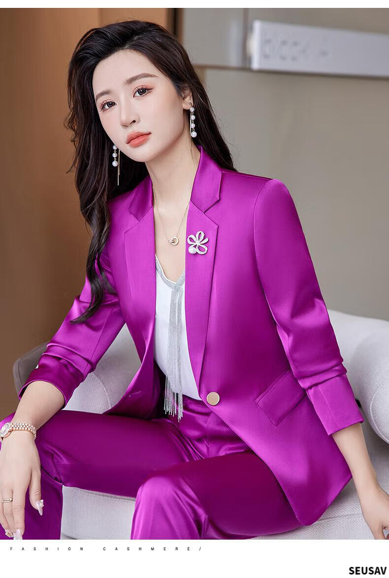 seusav高端职业西装套装女御姐范商务白领经理总裁正装播音主持人工作